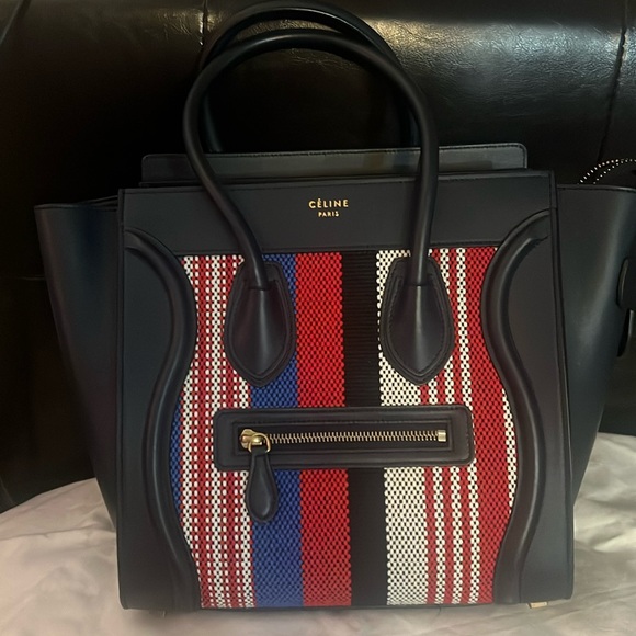 Celine Calfskin Stripped Canvas - Picture 2 of 13